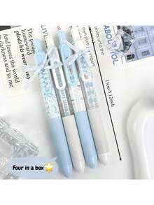 Bút bi rút kiểu dáng ballet ven biển, kèm ruy băng cùng màu, ruột mực đen 0.5mm, thích hợp viết trên nhiều loại sách. - Nhiều màu - Xem 2