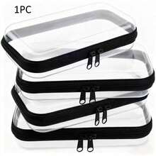 Hard Transparent Zipper Storage Bag, Plastic Pencil Case, Clear Storage Box, Suitable For Cosmetics, Snacks, Building Blocks, Puzzles - Multicolor - View 17
