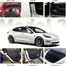 适用于Model 3 Y的6片/9片装车门密封条，降低风噪，适用于车门、后备箱和A/B柱密封，防水解决方案，精准汽车匹配，无缝安装，持久保护，车门密封条减震垫片，易于安装的自粘防风条，经久耐用且防水。 - 模型 - 查看 7