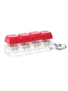 1pc Minimalist 4-Key Keyboard Stress Relief Keychain, Pressure Relief Keychain, Car Key Chain, Bag Pendant, Keyboard Key Design, Adult Finger Press Keychain, Finger Press Keyring, Soothing Keychain, Focus Relaxation Keychain, Birthday Gift, Party Gift, Holiday Gift Gifts For Mother, Father, Graduation, And Teacher - Multicolor - View 22