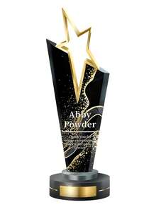 1pc Personalized Acrylic Trophy, Customizable Logo And Text, Star/Goat Head Design, Customizable Color Options Suitable For Corporate And Event Awards, Elegant Gradient Crystal Trophy, Perfect For Office Awards And Anniversary Gifts - Multicolor - View 21