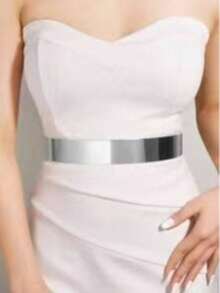 1pc Women's Silver Smooth Classic Outdoor Decorative Adjustable Waist Chain, Suitable For Party, Casual Wear, And Christmas Gift For Friends - Silver - View 13