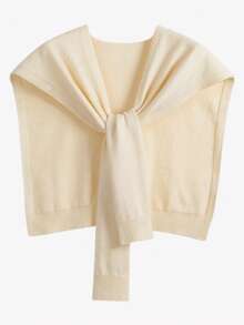 1 chiếc khăn choàng dệt kim kẻ sọc mới dành cho nữ, nhẹ nhàng, thích hợp dùng trong mùa hè khi làm việc văn phòng có điều hòa. - trắng - Xem 8