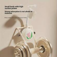 1个郁金香图案自粘式淋浴喷头支架，360°可调节免钻孔淋浴支架，适用于浴室、浴缸、酒店 - A - 查看 4