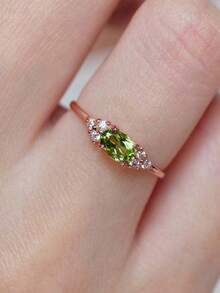 1 chiếc nhẫn đá Cubic Zirconia sang trọng, phù hợp cho nữ, lý tưởng cho đám cưới, lễ đính hôn, tiệc kỷ niệm, quà tặng ngày Valentine. - 2 # - Xem 5
