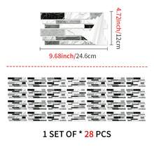 堆叠砖灰色大理石瓷砖贴纸，2D平面自粘防溅板，防水可移除墙贴，适用于家居装修，可选7/14/28/42片装 - A - 查看 12