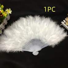 1pc Plastic Handle Fan, Suitable For Party, Gathering, Date, Holiday Costume, Photo Prop, Dance Performance, Wedding Decoration, Halloween, Christmas, Hand Decoration, Back To School Gift - Black - View 13
