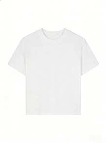 Camiseta con estampado de camisa casual para mujer, manga corta y cuello redondo, moda urbana local de primavera/verano. - Blanco - Ver 2