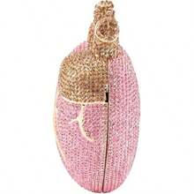 Heart Shaped Diamond Evening Bags Women  Gorgeous Metallic Rhinestone Purses Ladies Unique Handbags Wedding Party Women Red Heart Shaped Crystals Evening Bag Wedding Party Diamond Clutch Purse Luxury Rhinestone Handbag Pink Wallet Bags - 粉色 - 查看 5