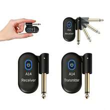 Wireless Guitar System 2.4GHz 2 Modes, Thumb-Size, 90° Rotatable, 100ft Range, Wireless Guitar Transmitter Receiver Plug & Play For Guitar, Bass, Violin, Keyboard - 黑色 - 查看 10