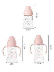 1pc Baby Wide Mouth Rabbit Design Anti-Drop Anti-Colic Feeding Bottle, Suitable For Infant Feeding - Multicolor - View 11