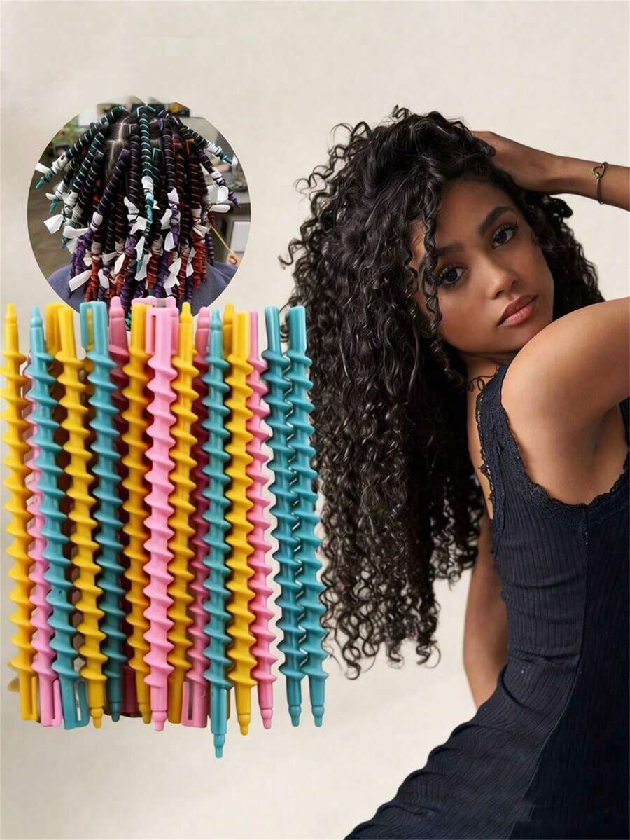1 cái/20 cái (màu ngẫu nhiên) Máy uốn tóc dài, Máy uốn tóc xoắn ốc, Dụng cụ tạo kiểu tóc DIY, Phụ kiện tóc nữ, Thợ làm tóc, Salon, Mùa tựu trường, Du lịch, Sinh nhật - Nhiều màu - Xem 1