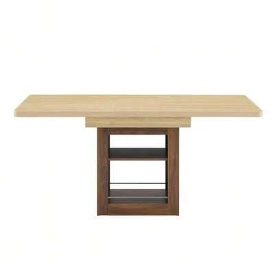 Extendable Dining Table With A Wood-Effect Finish And Storage Space, Available In Two Sizes (130 Cm/160 Cm), With A Walnut-Colored MDF Frame And Interior Compartments. Ideal For Small Apartments And For 4 To 8 People.