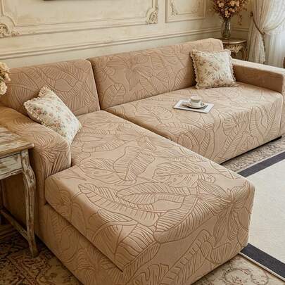 1 tấm bọc ghế sofa in hình lá cây, phong cách tối giản hiện đại Bắc Âu, chất liệu dày dặn, co giãn tốt, phù hợp với ghế sofa 1/2/3/4 chỗ ngồi hình chữ L, thích hợp cho phòng khách, phòng ngủ, trang trí nội thất khách sạn.