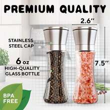 2x Pepper And Salt Grinder Set Mill Adjustable Stainless Steel Shaker Coarse NEW - Default - View 5
