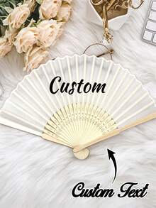 Éventail pliable à main personnalisable, Éventail DIY classique, Parfait pour les mariages, les enterrements de vie de jeune fille, les anniversaires, les travailleurs pour la fête des mères, pour la fête des pères - Multicolore - Voir 3