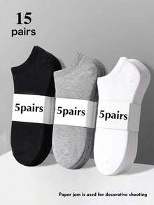 60pcs/30pcs/24pcs/20pcs/18pcs/2pcs Unisex Sports Socks, White/Black/Gray Short Crew Socks, Invisible Socks, Minimalist Solid Color, Suitable For Casual Daily Wear - Multicolor - View 5