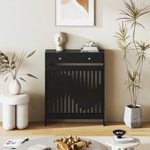 Jooli H Radiator Cover With Drawers, Black Wooden Radiator Shelf Pipe Covers Cabinet With Wavy Grill For Living Room Bedroom Hallway - 黑色 - 查看 8