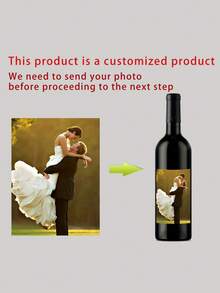 Personalized Wine Bottle Label Stickers Suitable For Wedding, Birthday, Party - Text/Logo/Date Champagne Bottle Design - Waterproof Plastic Bottle Labels Bulk Stickers - Multicolor - View 5