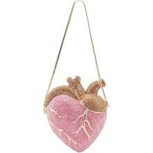 Heart Shaped Diamond Evening Bags Women  Gorgeous Metallic Rhinestone Purses Ladies Unique Handbags Wedding Party Women Red Heart Shaped Crystals Evening Bag Wedding Party Diamond Clutch Purse Luxury Rhinestone Handbag Pink Wallet Bags - 粉色 - 查看 8