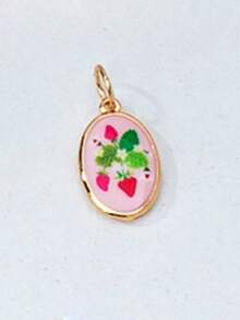 Collar ajustable de cuerda colorida con colgantes de esmalte intercambiables, colgantes de dibujos animados desmontables chapados en oro (patrones de gato, langosta, fruta, flor), set de joyas personalizables de verano para regalo - Multicolor - Ver 21