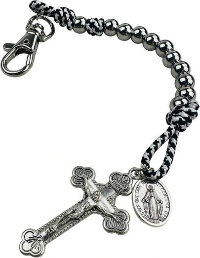 Pocket Decade Rosary With Medal Car Charm For Faith Protection Features St Benedict Or St Joseph Medal Ideal Catholic Gift For Men Women
