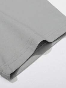 Men's Solid Color Short Sleeve T-Shirt, Comfortable, Breathable, For Summer. - 淺灰色 - 查看 7
