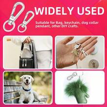 12/16 piezas Ganchos giratorios de aleación con anillos metálicos, adecuados para hacer llaveros creativos DIY, collares para mascotas, cordones, colgantes de bolso (disponibles en 3 colores) - Anillo de hebilla plana de 5,5 g - Ver 4