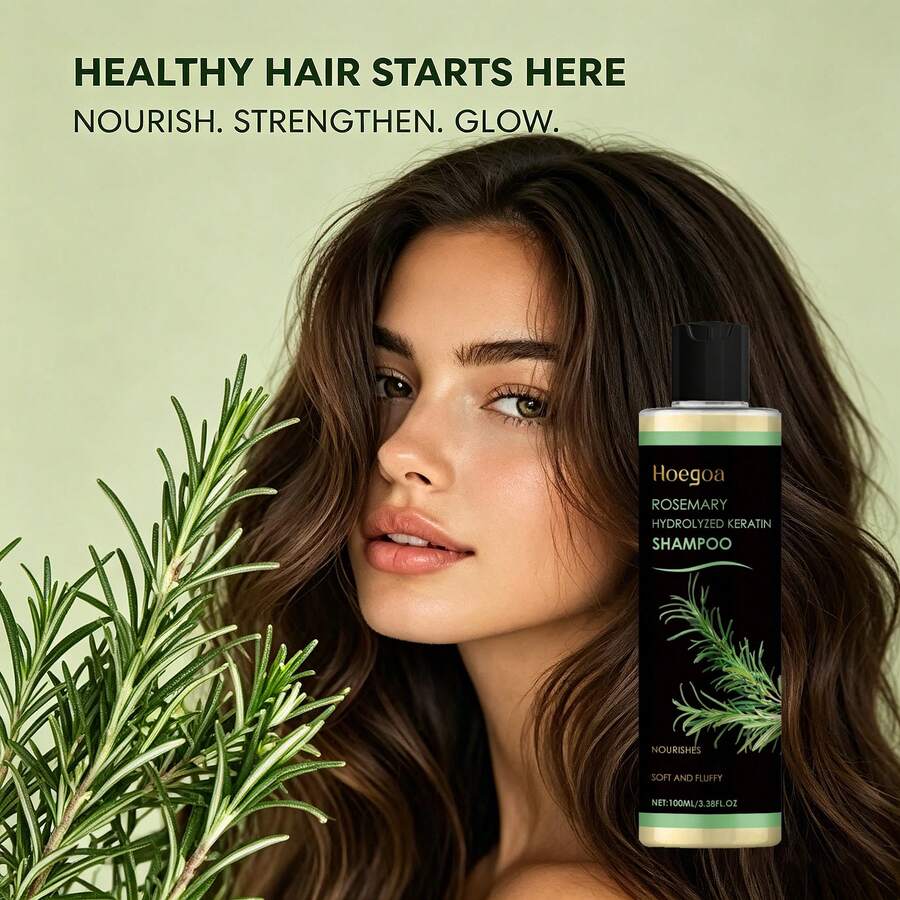 Hoegoa Champú De Romero Para Volumen, Hidrata Profundamente, Refrescante, Controla La Grasa, Repara El Pelo Seco Y Encrespado, Fortalecedor De Raíces, Mejora La Textura - romero - Ver 1