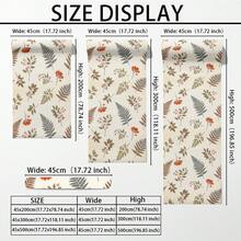 Retro Warm-Toned Botanical Leaf PVC Wall Sticker, Minimalist Wabi-Sabi Style Home Wall Decor - 60042+XHQZ - View 4