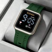 ZOEA Sports Smartwatch With Breathable Perforated Strap + Square Touchscreen + Fitness Style + Daily/Sport Use + Smartwatch - 軍綠色 - 查看 6