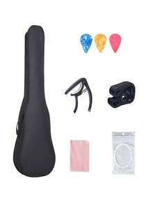 Ukelele acústico brillante de 21 pulgadas, adecuado para principiantes, kit para adultos con accesorios completos, serie Eucalyptus, color arcoíris, diseño brillante - Multicolor - Ver 3
