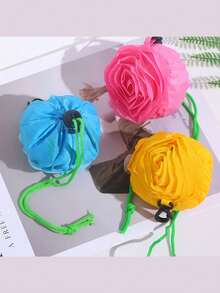 Bolsa de compras con forma de rosa, bolsa de compras floral, bolsa de compras portátil, bolsa reutilizable plegable con forma de rosa, bolsa de compras plegable, bolso portátil lindo, adecuado para artículos de primera necesidad, comestibles, compras, viajes y oficina - Varios estilos - Ver 4