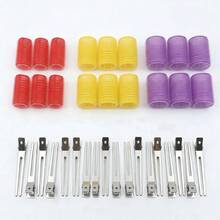 36/72 Peças Conjunto de Ferro de Ondular, 18/36 Peças Rolos de Ondular Autoadesivos Sem Calor (3 Tamanhos) com 18/36 Peças de Presilhas de Cabelo, Cores Aleatórias, Ferramentas de Styling DIY para Adicionar Cachos e Ondas (Cores Aleatórias) - Multicolorido - Visão 1