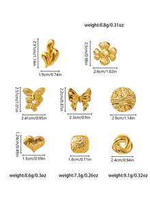 Elegante y lujoso set de aretes de presión de aceite, hecho de acero inoxidable de alta calidad, adecuado para uso diario, bodas, fiestas, vacaciones y regalos para el Día de la Madre - Pendientes nuevos - Ver 4