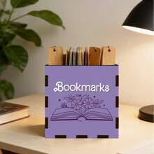 1pc Wooden Desktop Bookend & Organizer - Colorful Book-Themed, Suitable For Bookshelves, Holiday Gift For Book Lovers - Violet Purple - View 7