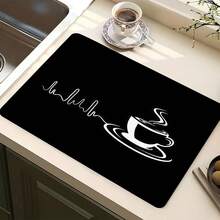 1 pieza Felpudo de cocina súper absorbente y de secado rápido con base antideslizante, apto para barra de café, mesa de comedor - Superficie de fácil limpieza y diseño de secado rápido, se adapta a cocinas modernas o tradicionales, accesorios de barra de café, decoración del hogar con estilo - Pulso de café - Ver 12