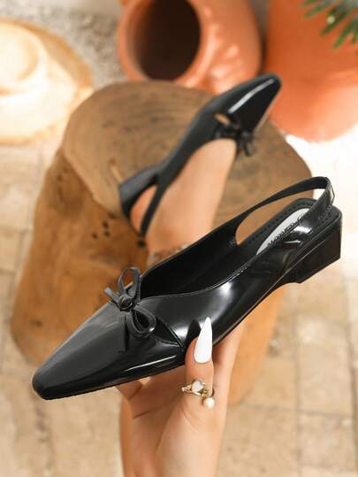 Sandalias planas de punta puntiaguda para mujer, modelo 2026, cómodas mules de slip-on, uso diario casual, tacón grueso, sandalias de tacón alto talla grande