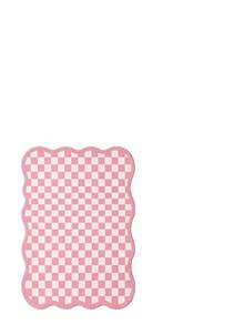1pc Luxury Fluffy Checkered Carpet, Asymmetrical Wavy Edge Bedroom Decor Rug, Korean Sweet Pink Dressing Room Carpet, Pastoral Artistic Entryway Rug, Multiple Sizes Available, Living Room Carpet, Rug, Area Rug, Small Area Rug, Mat, Home Decor, Washable Carpet - Multicolor - View 14