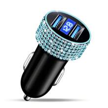 1件裝鑽石閃亮 2/4/6/8孔車用充電器，3合1充電線，快速充電，Type C、USB，車用轉接頭，USB A轉Type C、Type C轉Type C，相容手機、行車記錄器、GPS，男女適用，節日/生日禮物 - 彩色 - 查看 19