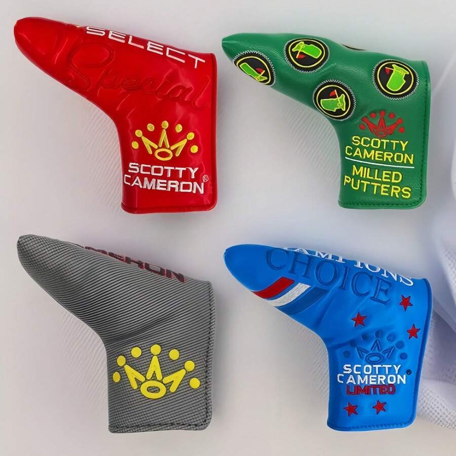 Red & Black Taylor Plum Blossom Crown L-Shaped & Straight Golf Putter Head Covers - Sọc lưới màu xám - Xem 1