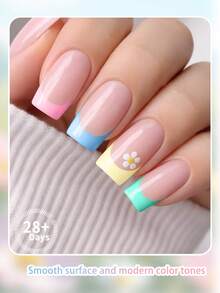 Set de 6 piezas de esmalte de uñas en gel de alta gama tipo macarrón - Duración de hasta 28 días, gel UV/LED de remojo, tonos suaves de calidad de salón, set de manicura para mujeres - Multicolor - Ver 6