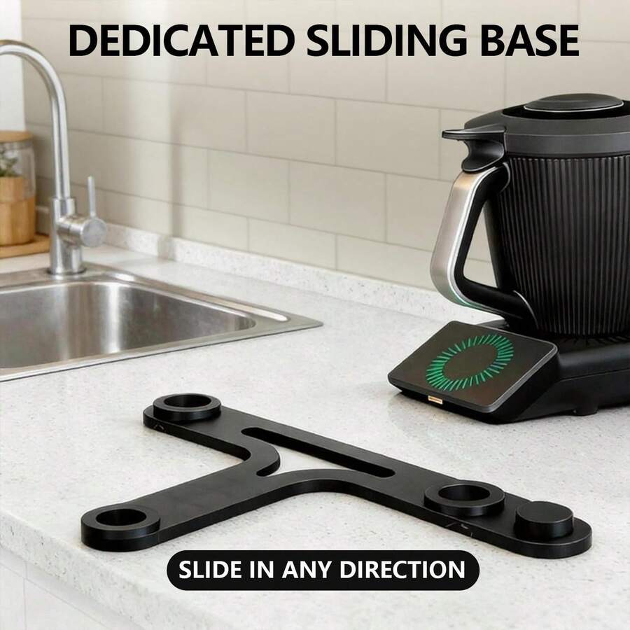 1pc Newest Sliding Board Compatible With Tm7 Gliding Base Buckle Support With Gliders And Recesses For Secure Standing, Kitchen Tool For Easy Moving Worktop Protection - Black - View 1