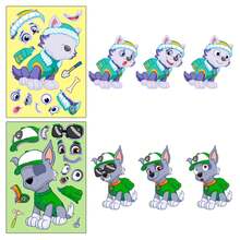 6pcs/Set Paw Patrol Cartoon Stickers, Interactive Parent-Child DIY Puzzle Stickers, Versatile Decorative Stickers, Ideal Gift Choice, Random Styles - Multicolor - View 7