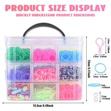 Colorful Rubber Band Bracelet Making Kit, DIY Craft Set With Storage Box, Loom Bands, Hooks, S-Clips, Charms, Tassels And Accessories For Jewelry Making And Personalized Creations - Rubber Band Braiding Kit - View 3