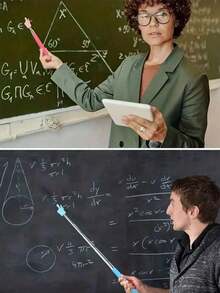 1pc Retractable Pointer Stick, Suitable For Classroom Teaching, Great For Teachers, Handheld Retractable Pointer, Retractable Reading Tool, Birthday Gift - Multicolor - View 6