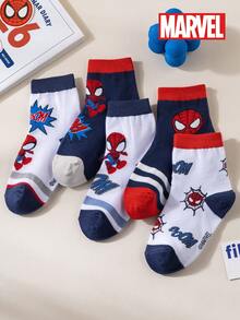 10/5/1 Đôi tất Marvel, tất dài đến bắp chân kiểu hoạt hình Người Nhện dành cho trẻ em, thoáng khí, thấm hút mồ hôi, thoải mái, đa năng, họa tiết hoạt hình thời trang, phù hợp cho học sinh, trẻ em, làm quà tặng và mặc hàng ngày, mùa xuân/hè - Nhiều màu - Xem 4
