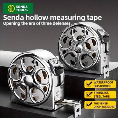 1pc Hollow Retractable Tape Measure, 78.74 Inch/2M, Hollow Design Extendable Measuring Tape, Rust-Proof Waterproof Portable Metal Ruler, Electroplated Shell With Stainless Steel Nickel-Plated Tape - Suitable For Construction, Home Decor, Agriculture, Industry, Sewing, Travel, DIY - Ideal Gift For Contractors, Hobbyists And Professionals