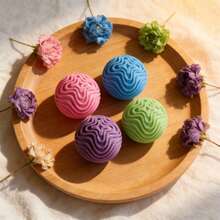 1pc Textured Powder Ball Squeeze Toy, Squishy Stress Relief Toy - Suitable For Holiday Gifts, Party Favors, Birthday Gifts, Office Stress Relief, Fun Gift, Random Color - Multicolor - View 8