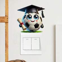 1pc Football Wall Sticker , Suitable As A Gift For Football Switch Sticker , Creative Self-Adhesive , Suitable For Bedroom And Living Room, Bedroom, Dining Room, Study, Bathroom - A - View 7